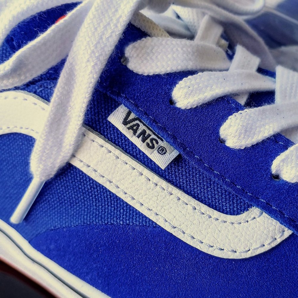 Vans Men's Kyle Walker Suede / Canvas Sneaker in Awesome Athletic Blue / Orange - Picture 5 of 14